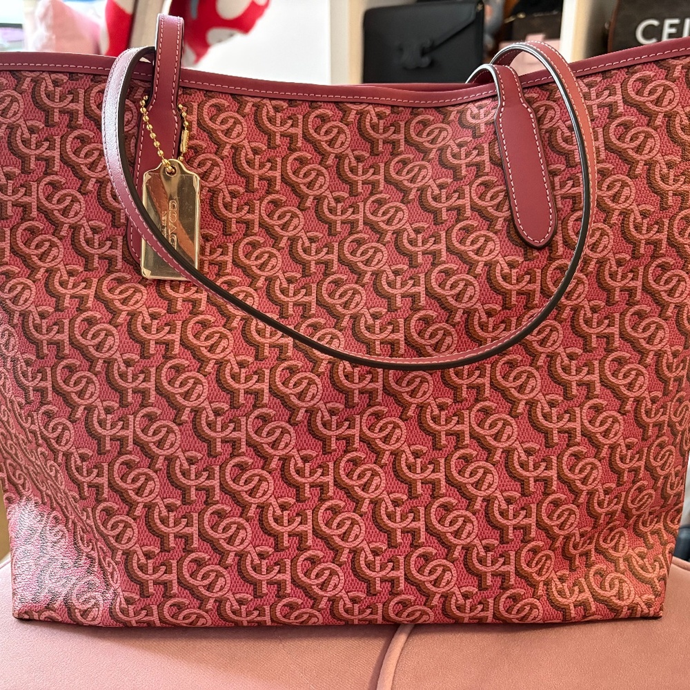 Coach City Tote with Monogram Print